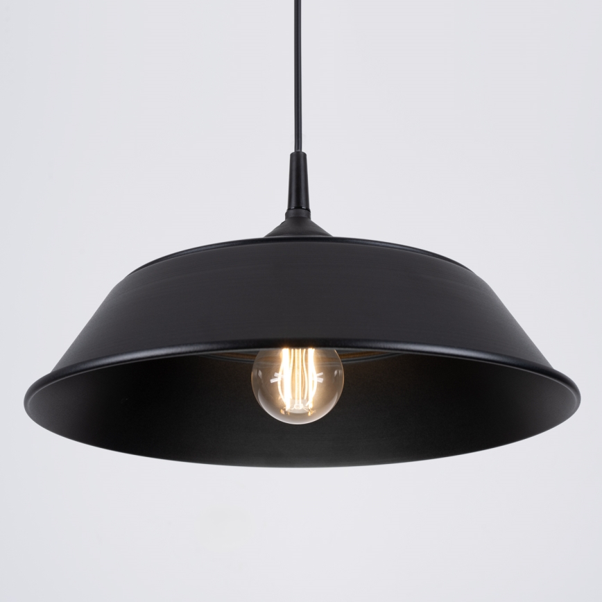 Lampadario a sospensione con filo FRIKA 1xE27/15W/230V diametro 34 cm nero