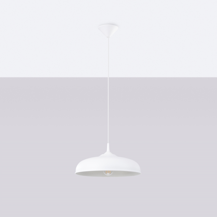 Lampadario a sospensione con filo GINA 1xE27/15W/230V diametro 38 cm bianco