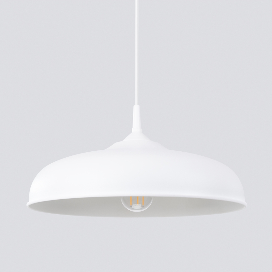 Lampadario a sospensione con filo GINA 1xE27/15W/230V diametro 38 cm bianco