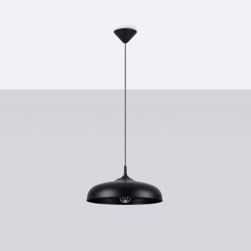 Lampadario a sospensione con filo GINA 1xE27/15W/230V diametro 38 cm nero