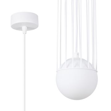 Lampadario a sospensione con filo BRINA 1xG9/8W/230V bianco