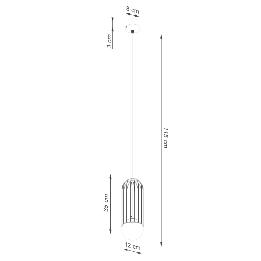 Lampadario a sospensione con filo BRINA 1xG9/8W/230V bianco