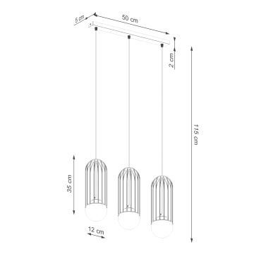 Lampadario a sospensione con filo BRINA 3xG9/8W/230V bianco