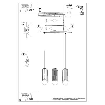 Lampadario a sospensione con filo BRINA 3xG9/8W/230V bianco