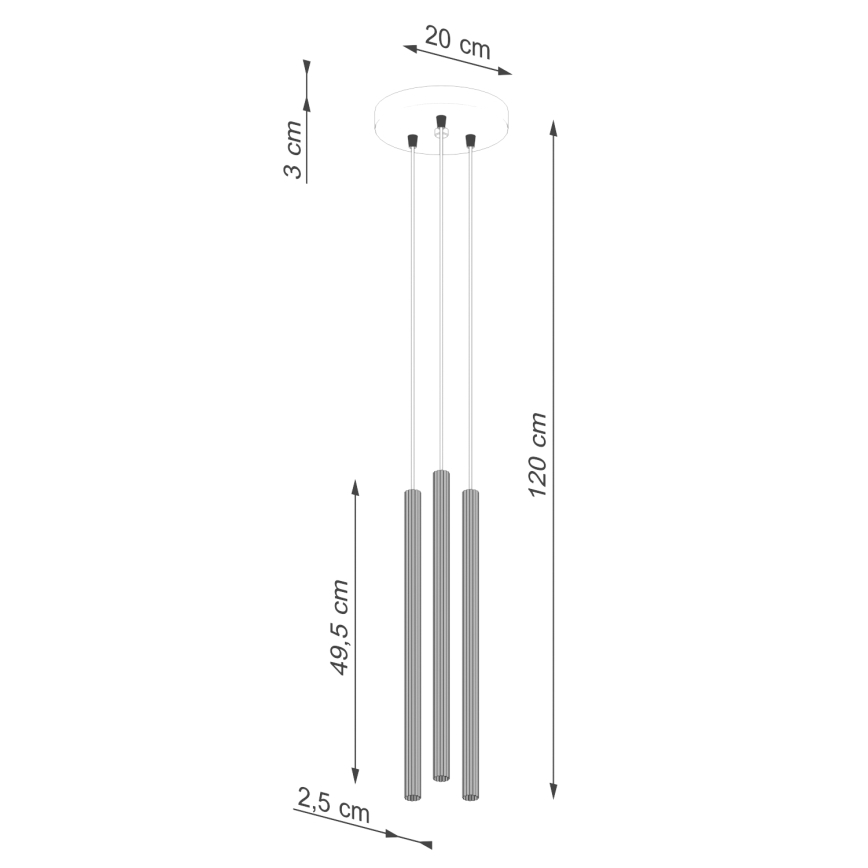 Lampadario a sospensione con filo ARCHE 3xG9/8W/230V bianco