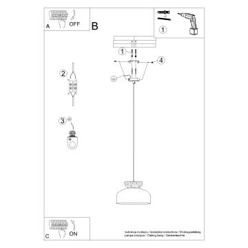 Lampadario a sospensione con filo MARION 1xE27/15W/230V bianco