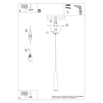 Lampadario a sospensione con filo ELECTRA 1xGU10/10W/230V calcestruzzo/nero