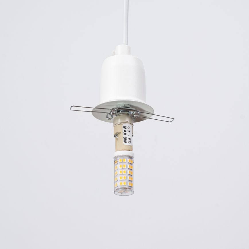 Lampadario a sospensione con filo HYPERION 1xG9/8W/230V bianco