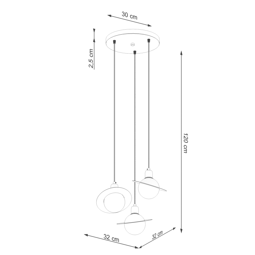 Lampadario a sospensione con filo HYPERION 3xG9/8W/230V bianco