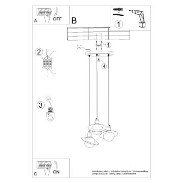 Lampadario a sospensione con filo HYPERION 3xG9/8W/230V bianco