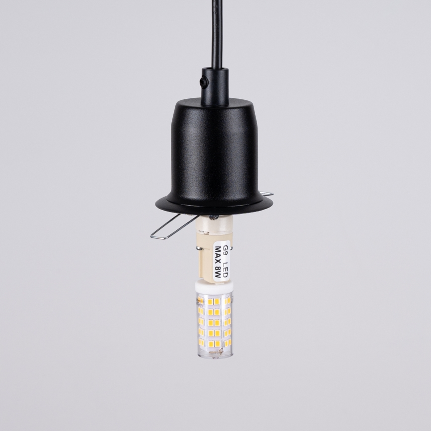 Lampadario a sospensione con filo HYPERION 1xG9/8W/230V nero