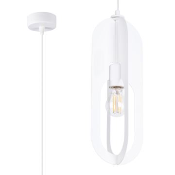 Lampadario a sospensione con filo NICUS 1xE27/15W/230V bianco