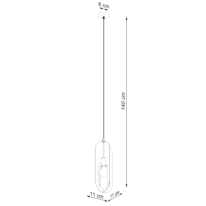 Lampadario a sospensione con filo NICUS 1xE27/15W/230V bianco