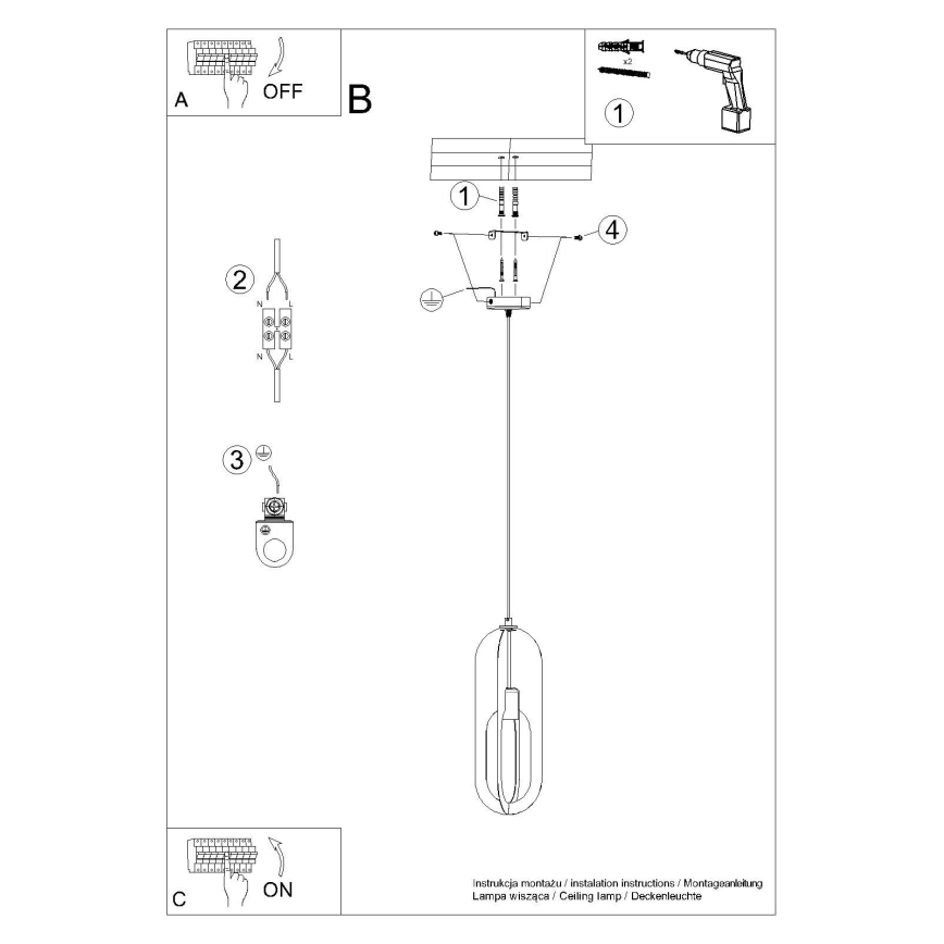 Lampadario a sospensione con filo NICUS 1xE27/15W/230V bianco