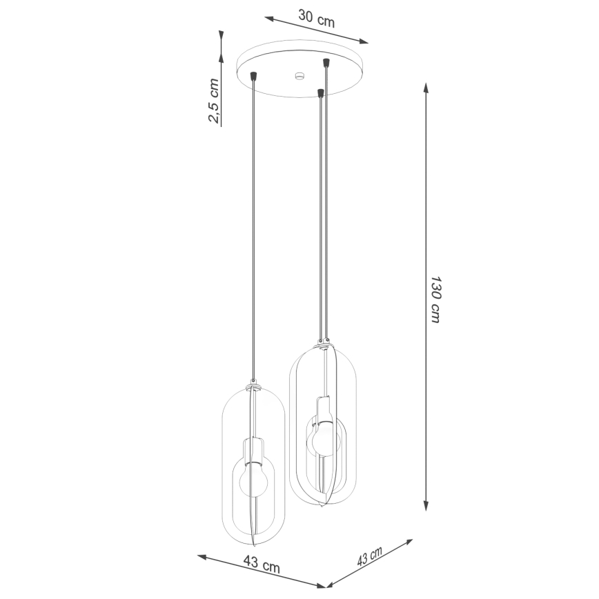 Lampadario a sospensione con filo NICUS 3xE27/15W/230V bianco