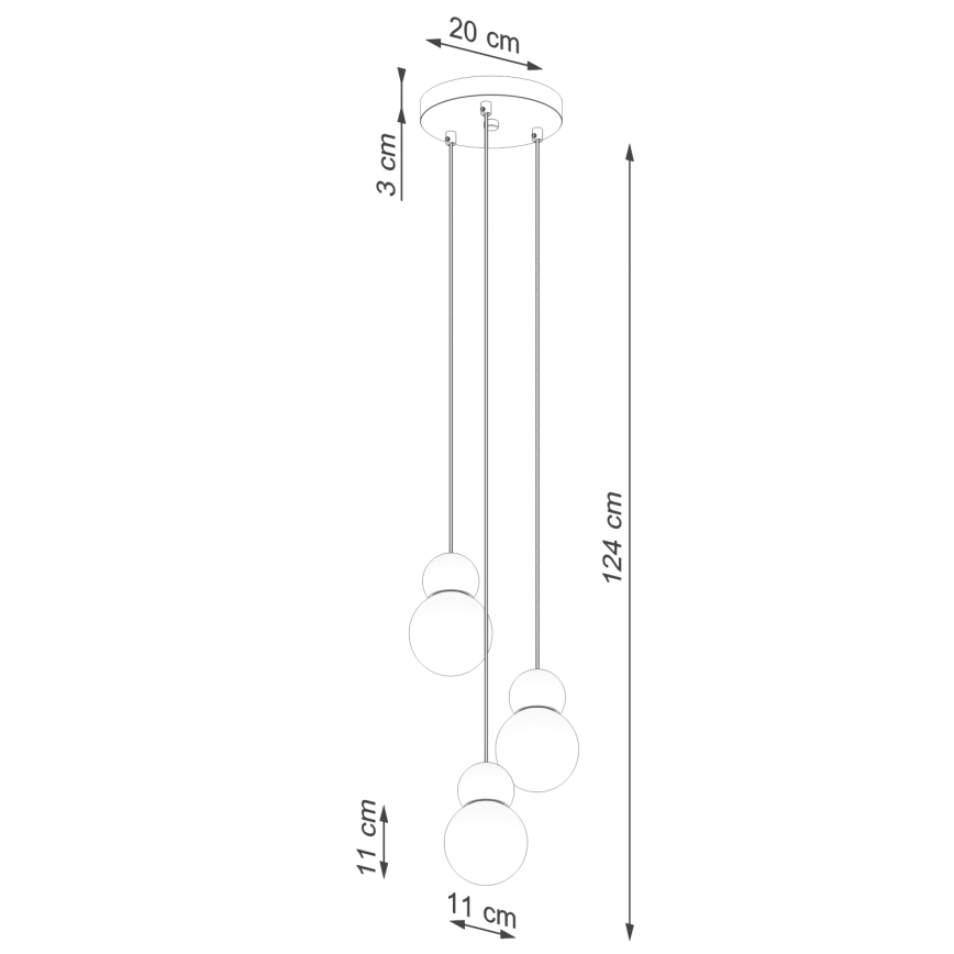 Lampadario a sospensione con filo PEKKA 3xG9/8W/230V bianco