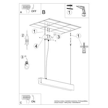 Lampadario LED a sospensione con filo SPARK 1xG13/8,5W/230V bianco