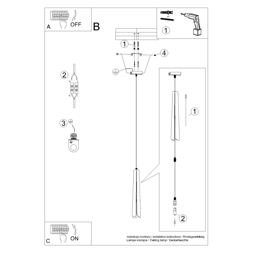 Lampadario a sospensione con filo PRYSM 1xG9/8W/230V bianco