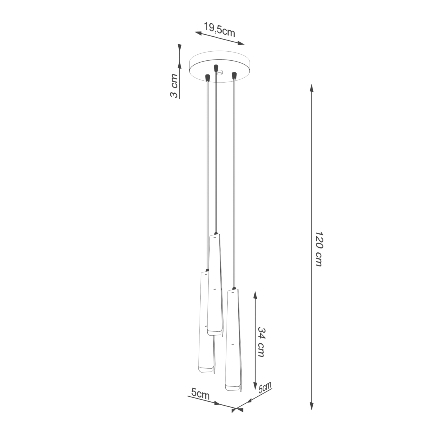 Lampadario a sospensione con filo PRYSM 3xG9/8W/230V bianco