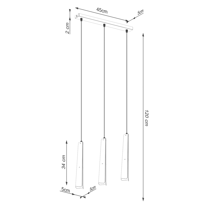 Lampadario a sospensione con filo PRYSM 3xG9/8W/230V bianco