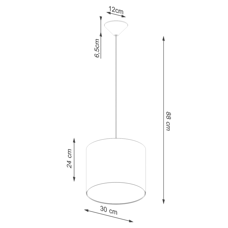 Lampadario a sospensione con filo NOVA 1xE27/15W/230V diametro 30 cm bianco