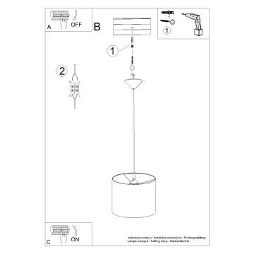 Lampadario a sospensione con filo NOVA 1xE27/15W/230V diametro 30 cm bianco