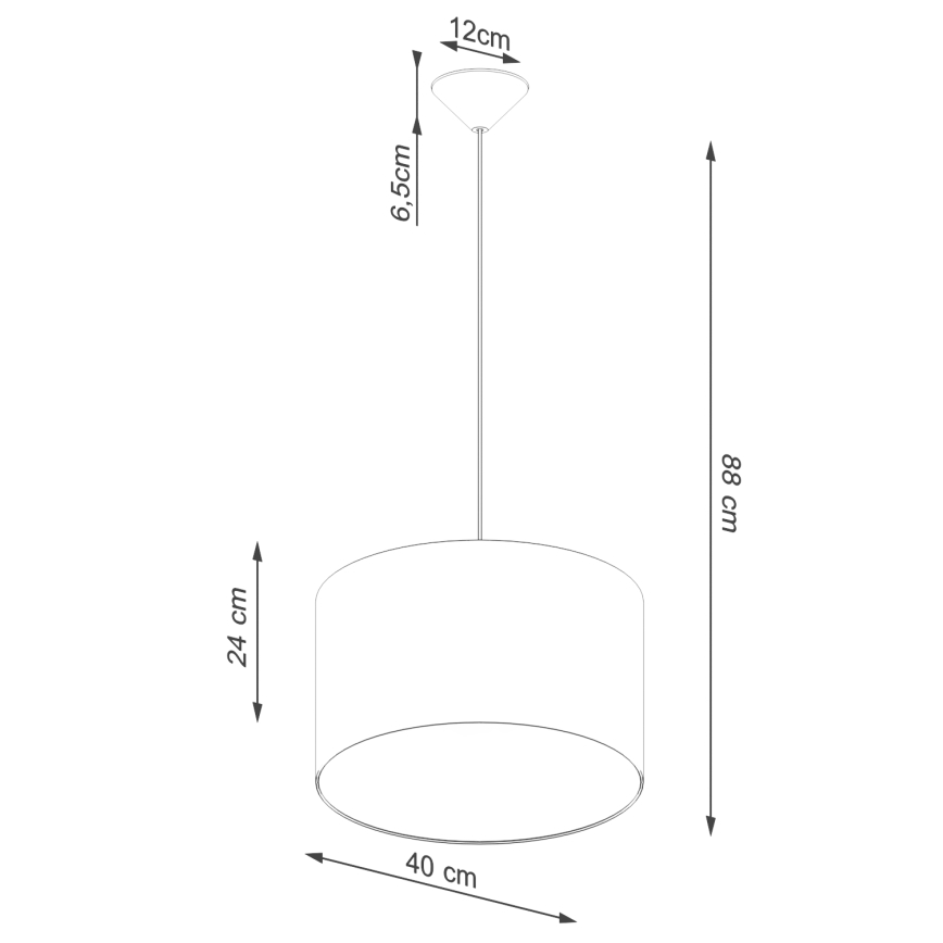 Lampadario a sospensione con filo NOVA 1xE27/15W/230V diametro 40 cm bianco