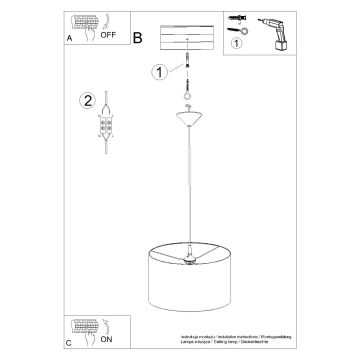 Lampadario a sospensione con filo NOVA 1xE27/15W/230V diametro 40 cm bianco