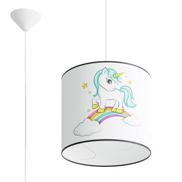 Lampadario a sospensione per bambini UNICORN 1xE27/15W/230V diametro 30 cm unicorno