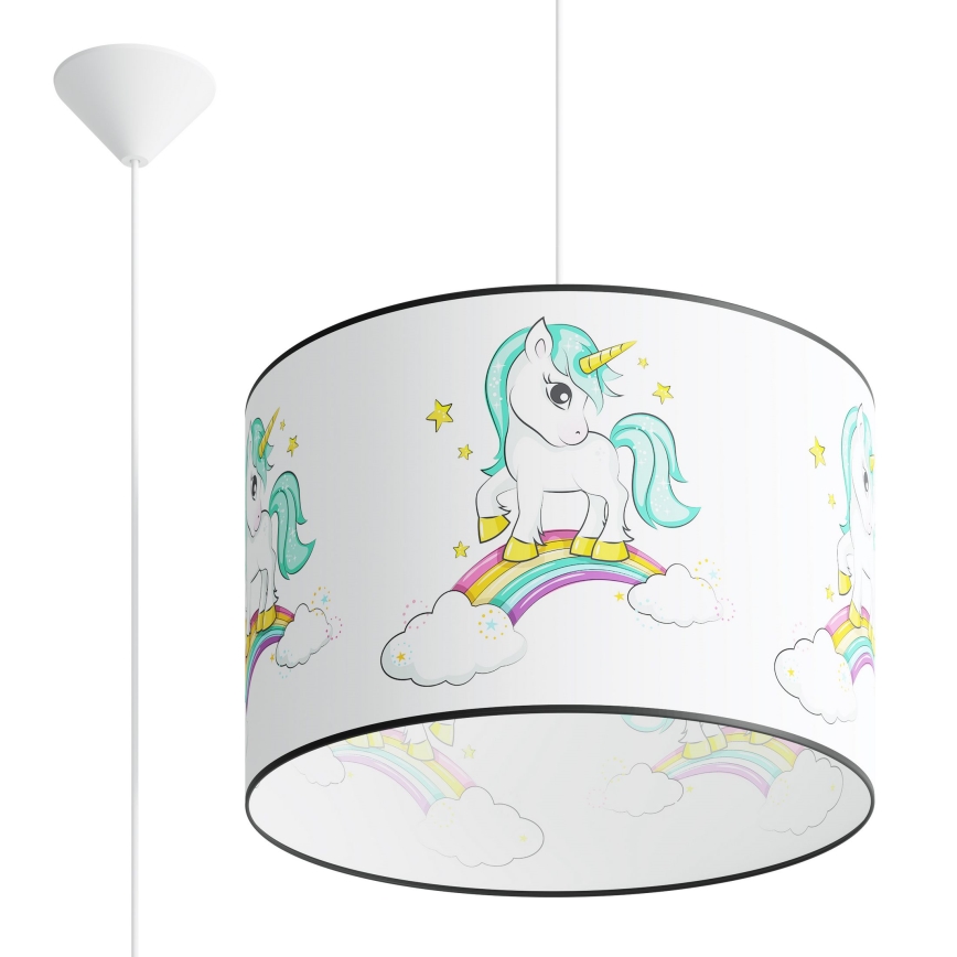 Lampadario a sospensione per bambini UNICORN 1xE27/15W/230V diametro 40 cm unicorno