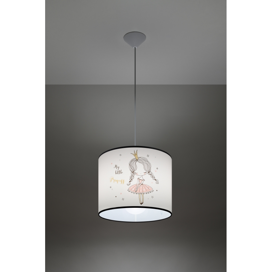 Lampadario a sospensione per bambini PRINCESS 1xE27/15W/230V diametro 30 cm principessa