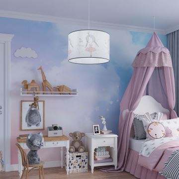 Lampadario a sospensione per bambini PRINCESS 1xE27/15W/230V diametro 30 cm principessa