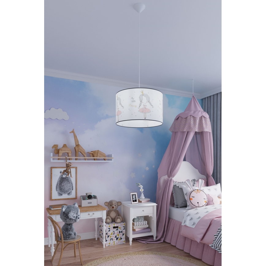 Lampadario a sospensione per bambini PRINCESS 1xE27/15W/230V diametro 30 cm principessa