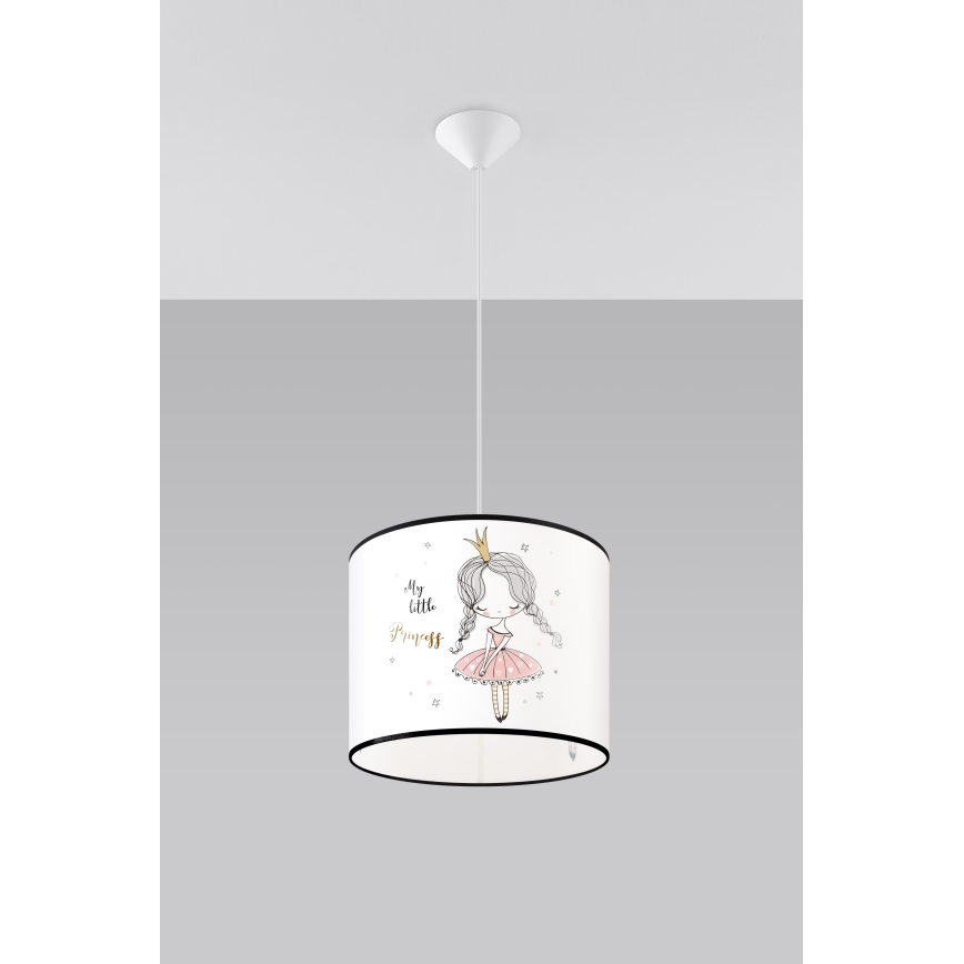 Lampadario a sospensione per bambini PRINCESS 1xE27/15W/230V diametro 30 cm principessa