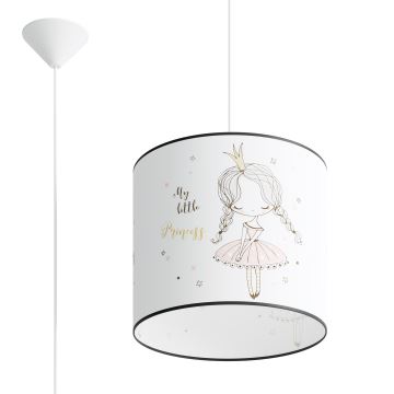 Lampadario a sospensione per bambini PRINCESS 1xE27/15W/230V diametro 30 cm principessa