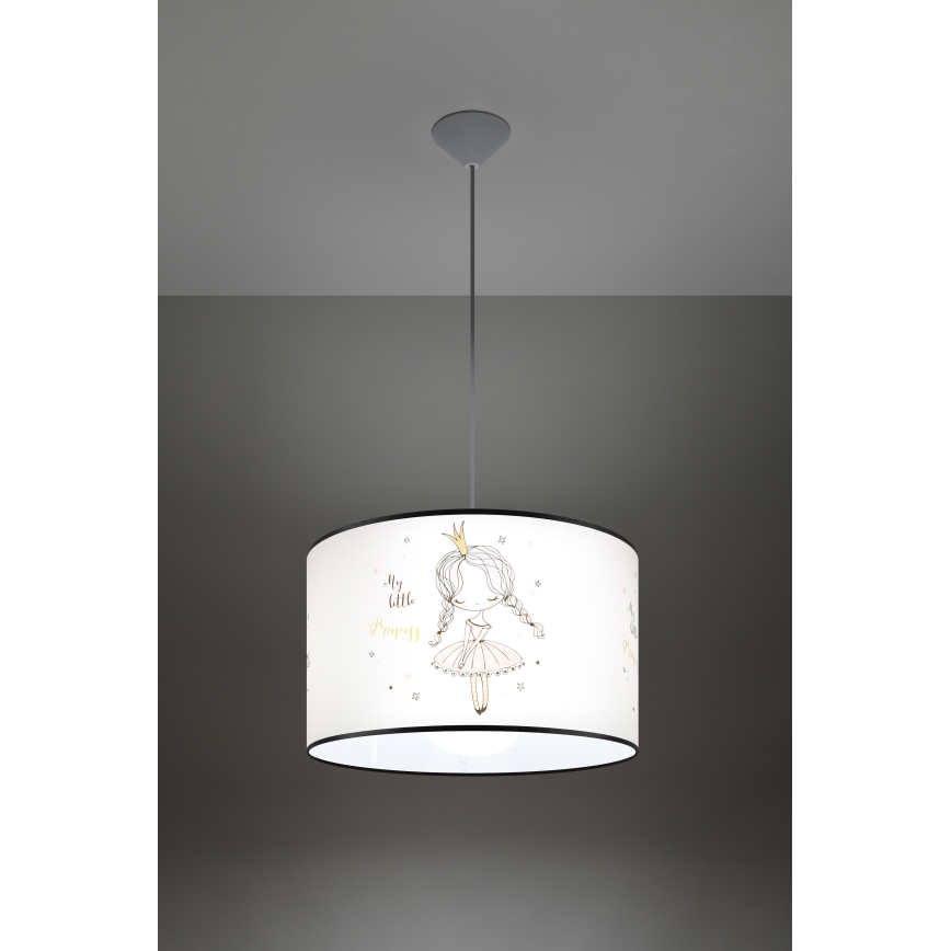 Lampadario a sospensione per bambini PRINCESS 1xE27/15W/230V diametro 40 cm principessa