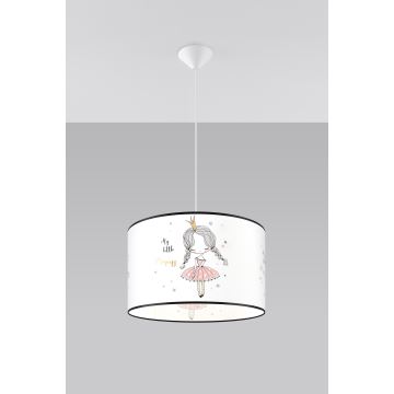 Lampadario a sospensione per bambini PRINCESS 1xE27/15W/230V diametro 40 cm principessa