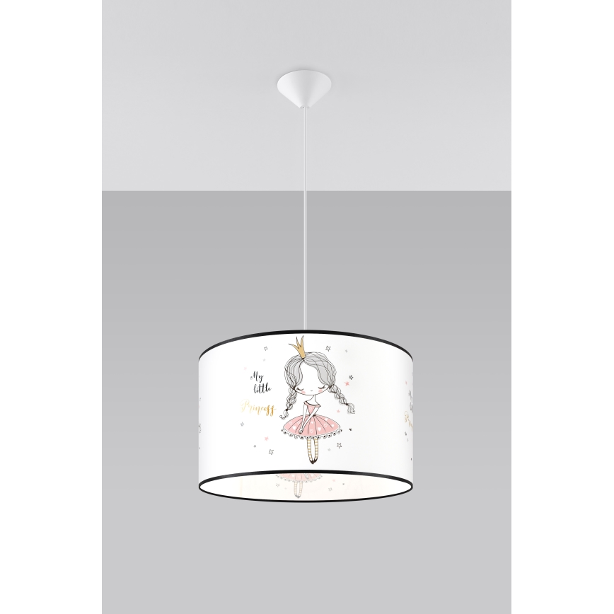 Lampadario a sospensione per bambini PRINCESS 1xE27/15W/230V diametro 40 cm principessa