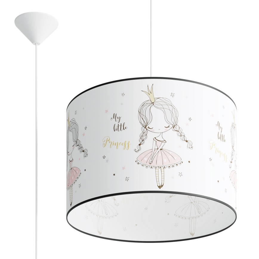 Lampadario a sospensione per bambini PRINCESS 1xE27/15W/230V diametro 40 cm principessa