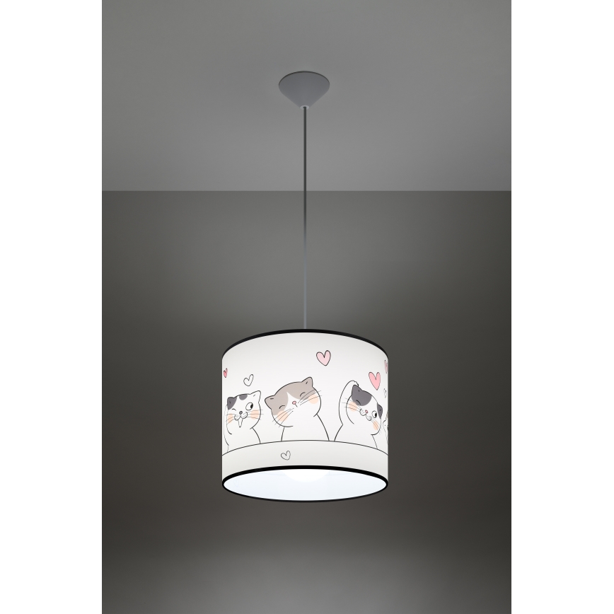 Lampadario a sospensione per bambini CAT 1xE27/15W/230V diametro 30 cm gatta