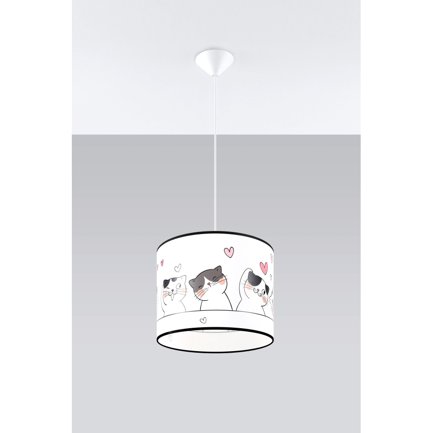 Lampadario a sospensione per bambini CAT 1xE27/15W/230V diametro 30 cm gatta