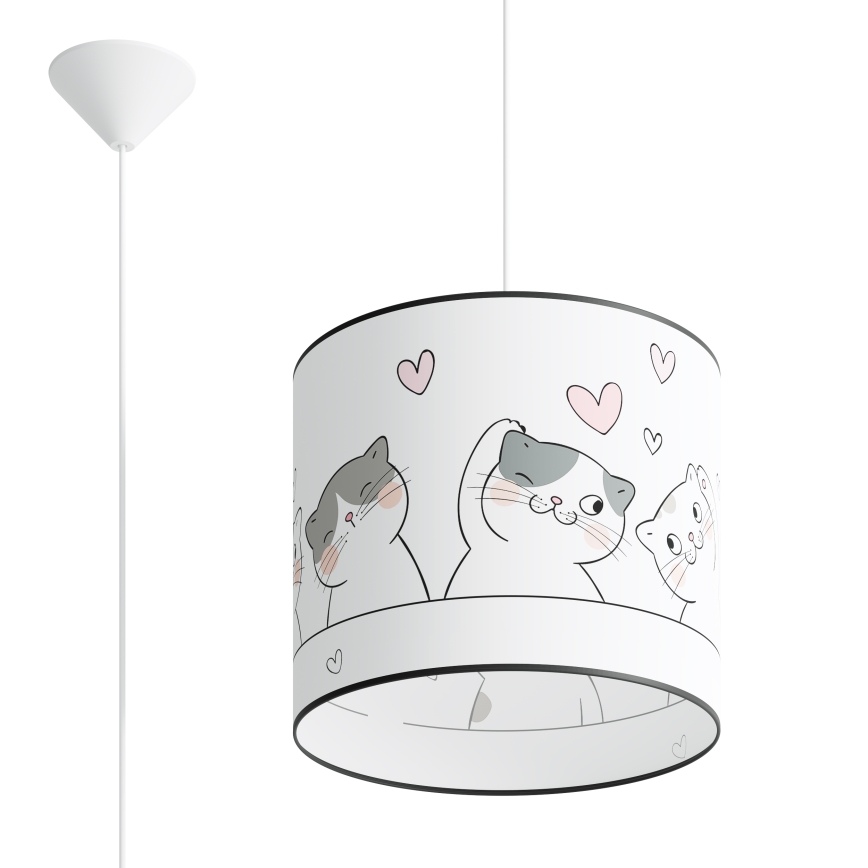 Lampadario a sospensione per bambini CAT 1xE27/15W/230V diametro 30 cm gatta