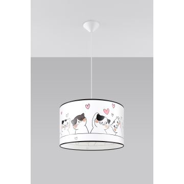 Lampadario a sospensione per bambini CAT 1xE27/15W/230V diametro 40 cm gatta