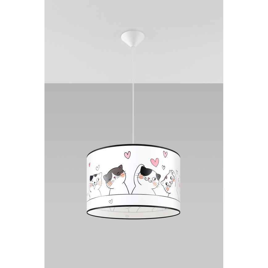 Lampadario a sospensione per bambini CAT 1xE27/15W/230V diametro 40 cm gatta