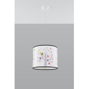 Lampadario a sospensione per bambini OWLS 1xE27/15W/230V diametro 30 cm gufi