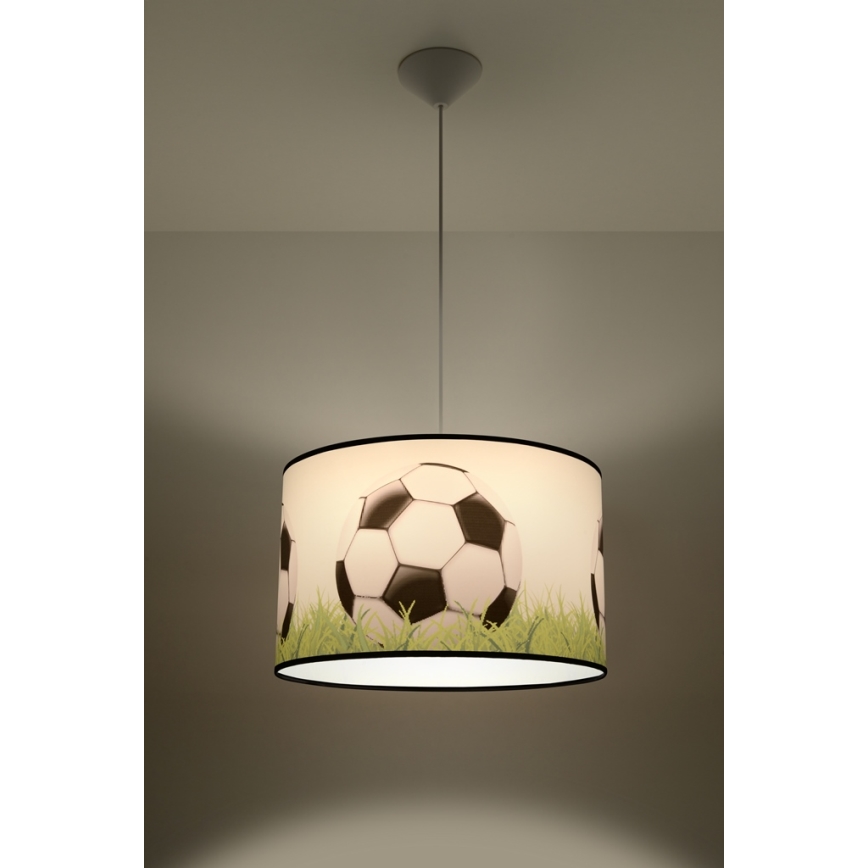 Lampadario a sospensione per bambini FOOTBALL 1xE27/15W/230V diametro 40 cm calcio