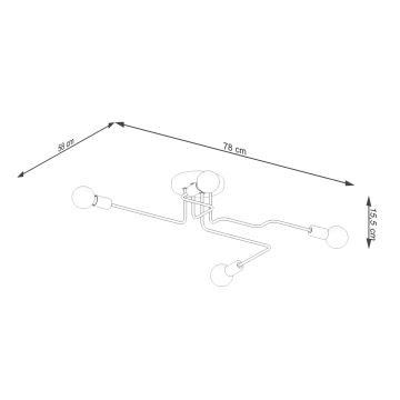 Lampadario a plafone VECTOR 4xE27/15W/230V bianco