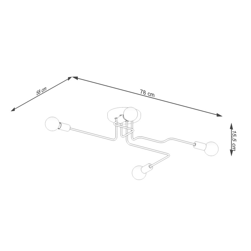 Lampadario a plafone VECTOR 4xE27/15W/230V bianco