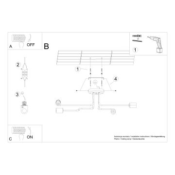 Lampadario a plafone VECTOR 4xE27/15W/230V bianco