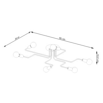 Lampadario a plafone VECTOR 6xE27/15W/230V bianco